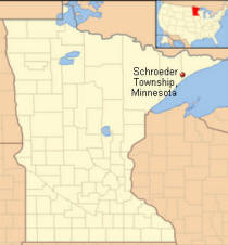 Location of Schroeder Township Minnesota