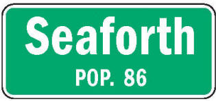 Seaforth Minnesota population sign
