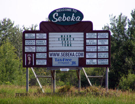 Sebeka Minnesota Welcome Sign, 2007
