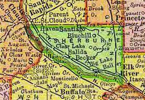 1895 Map of Sherburne County
