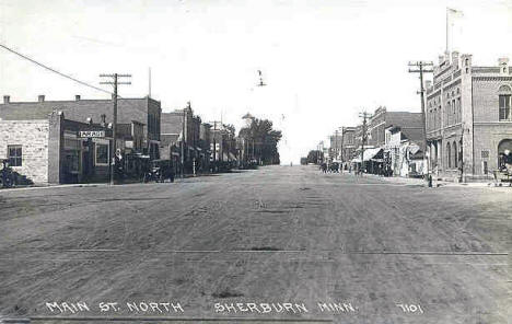 Main Street North, Sherburn Minnesota, 1910's