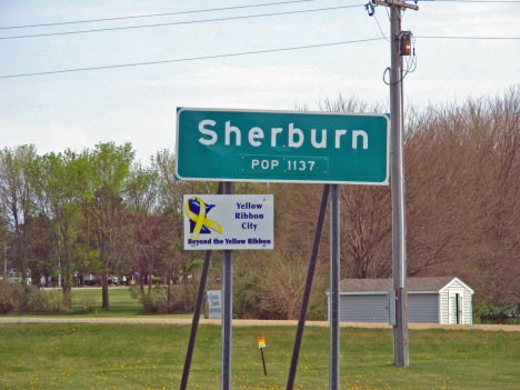 Population sign, Sherburn Minnesota, 2014