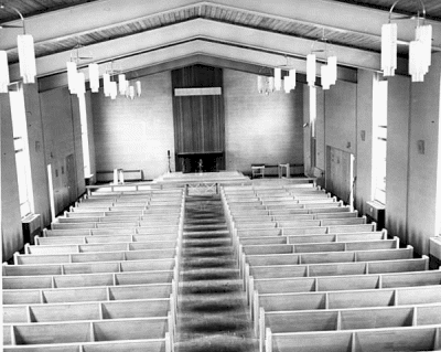 Interior of St. Mary's Catholic Church at Silver Bay, 1958