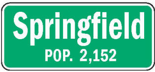 Springfield Minnesota population sign