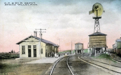 C. M. & St. P. Depot, Spring Valley Minnesota, 1912