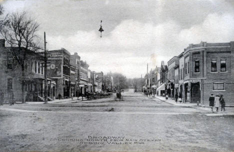 Broadway looking north from Main Street, Spring Valley Minnesota, 1912