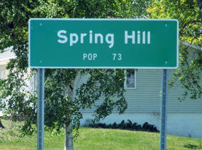 Spring Hill Minnesota population sign