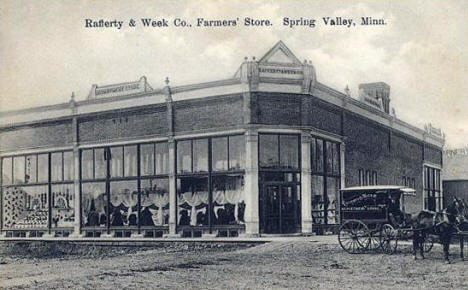 Rafferty and Week Company Farmers Store, Spring Valley Minnesota, 1900's