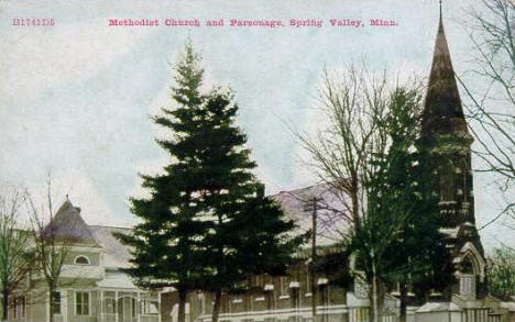 Methodist Church and Parsonage, Spring Valley Minnesota, 1910's