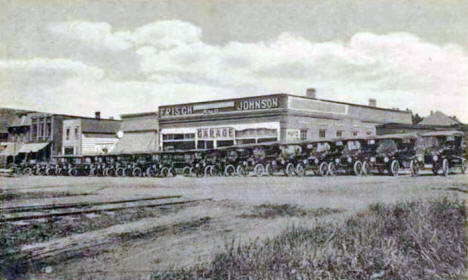 Frisch & Johnson Garage, St. Charles Minnesota, 1910