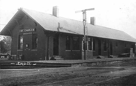 Depot, St. Charles Minnesota, 1914