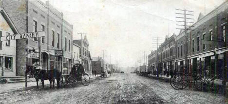Street scene, St. Charles Minnesota, 1907