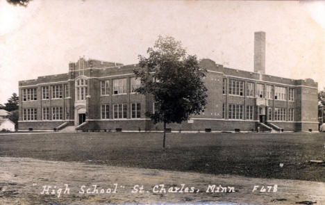High School, St. Charles Minnesota, 1920's?