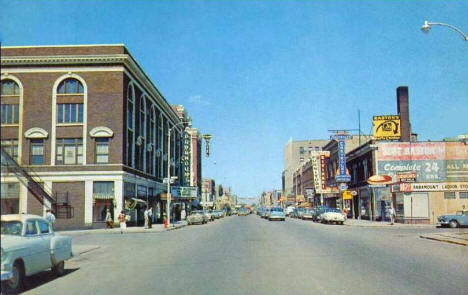 Looking east on St. Germain Street, St. Cloud Minnesota, 1950's