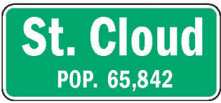 St. Cloud Minnesota population sign