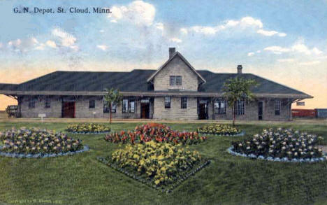 Great Northern Depot, St. Cloud Minnesota, 1910