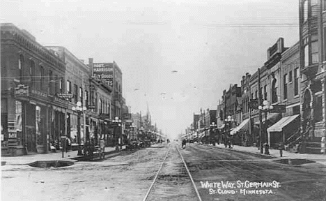 White Way, St. Germain Street, St. Cloud Minnesota, 1914