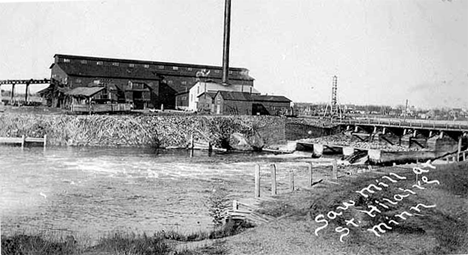 Saw mill at St. Hilaire Minnesota, 1905