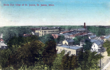 Birds eye view, St. James Minnesota, 1900's