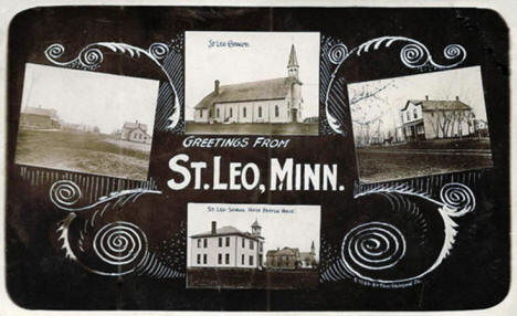 4 scenes of St. Leo Minnesota, 1910