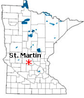 Location of St. Martin Minnesota