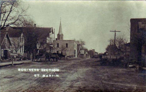 Business section, St. Martin Minnesota, 1910's?
