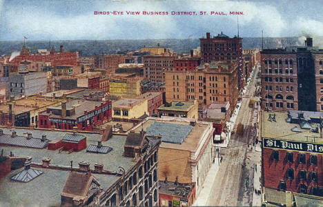 Birds eye view, Business District, St. Paul Minnesota, 1910's?