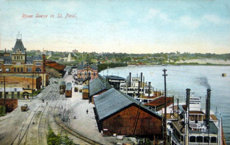 River Scene in St. Paul Minnesota, 1911