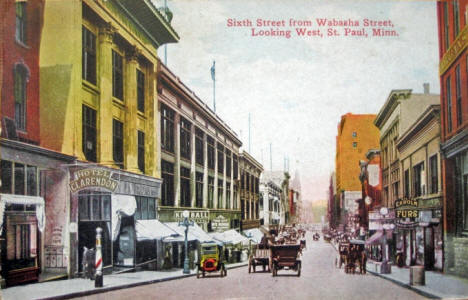 6th Street from Wabasha looking West, St. Paul Minnesota, 1910's