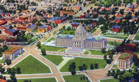 Aerial view, Minnesota State Capital, St. Paul Minnesota, 1933