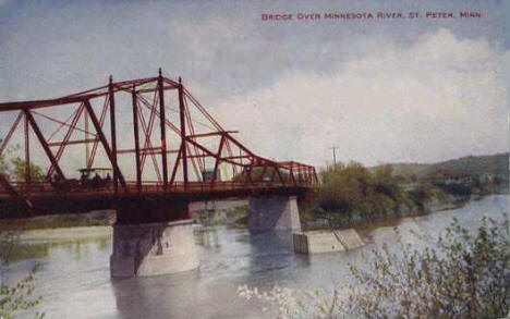 Bridge over Minnesota River at St. Peter Minnesota, 1910's?