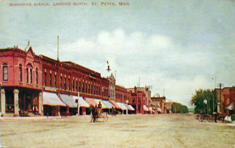 Minnesota Avenue looking north, St. Peter Minnesota, 1910