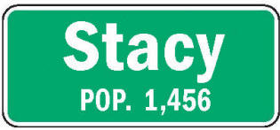 Stacy Minnesota population sign