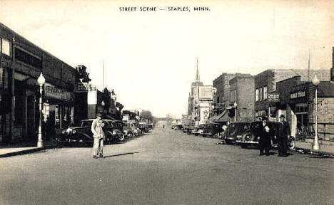 Street Scene, Staples Minnesota, 1930's