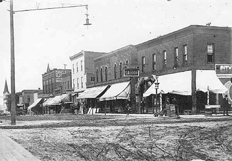 Main Street looking north, Staples Minnesota, 1910