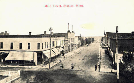 Main Street, Staples Minnesota, 1908