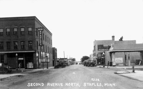 Second Avenue North, Staples Minnesota, 1920's
