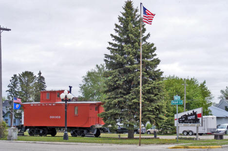 Old Soo Line Caboose at Depot in Starbuck Minnesota, 2008