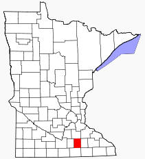 Location of Steele County Minnesota