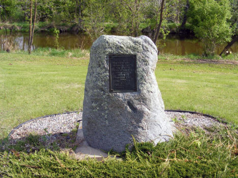 Monument to first settler in Marshall County, Stephen Minnesota, 2008