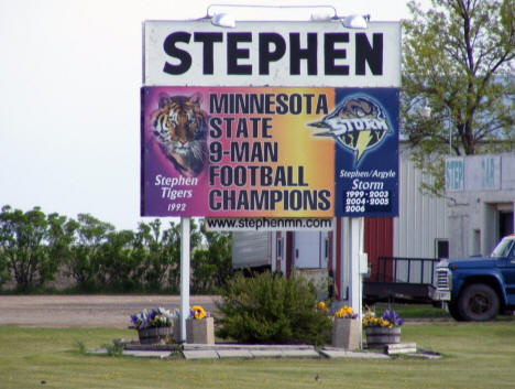 High school football championship sign, Stephen Minnesota, 2008