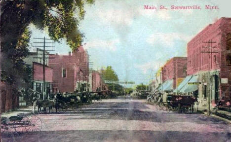 Main Street, Stewartville Minnesota, 1913