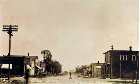 Street scene, Stewart Minnesota, 1910's?