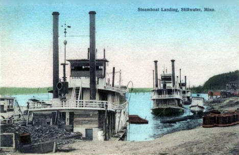 Steamboat Landing, Stillwater Minnesota, 1908