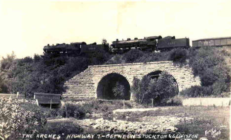 "The Arches" Highway between Stockton and Lewiston Minnesota, 1920's