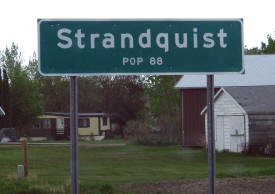 Strandquist Minnesota population sign
