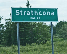 Strathcona population sign