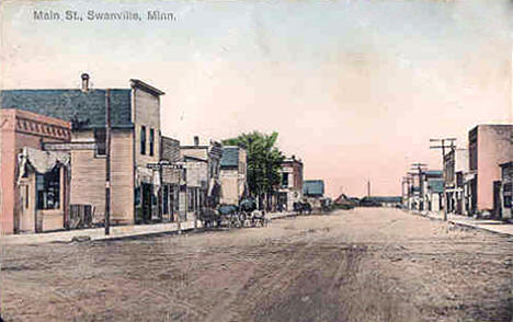 Main Street, Swanville Minnesota, 1916