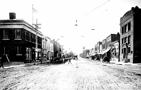 Street scene, Swanville Minnesota, 1920