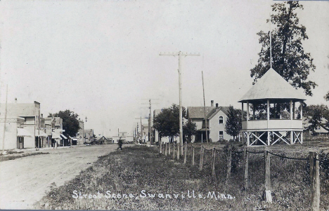 Street scene, Swanville Minnesota, 1910's